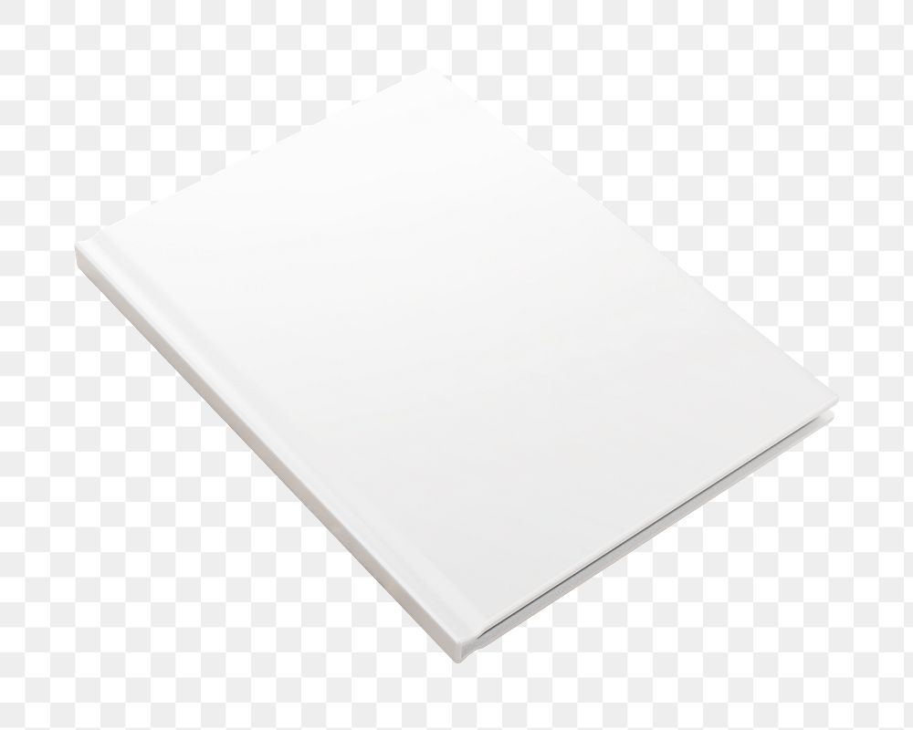 White book cover png, transparent background