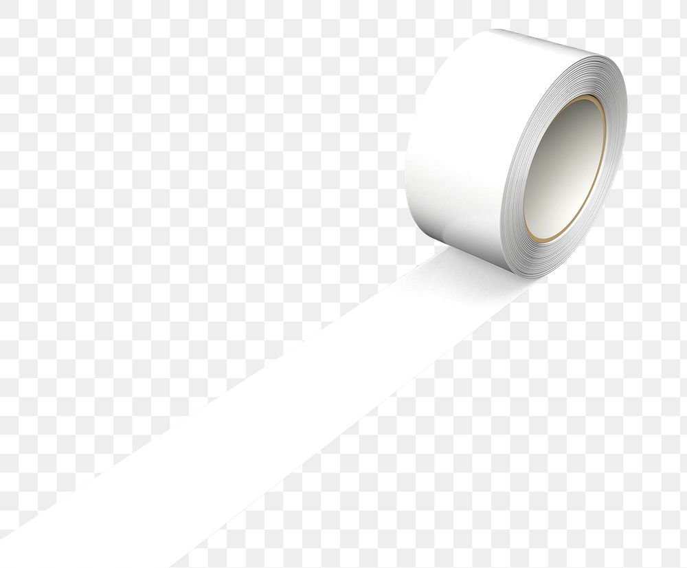 White washi tape png, isolated object on transparent background