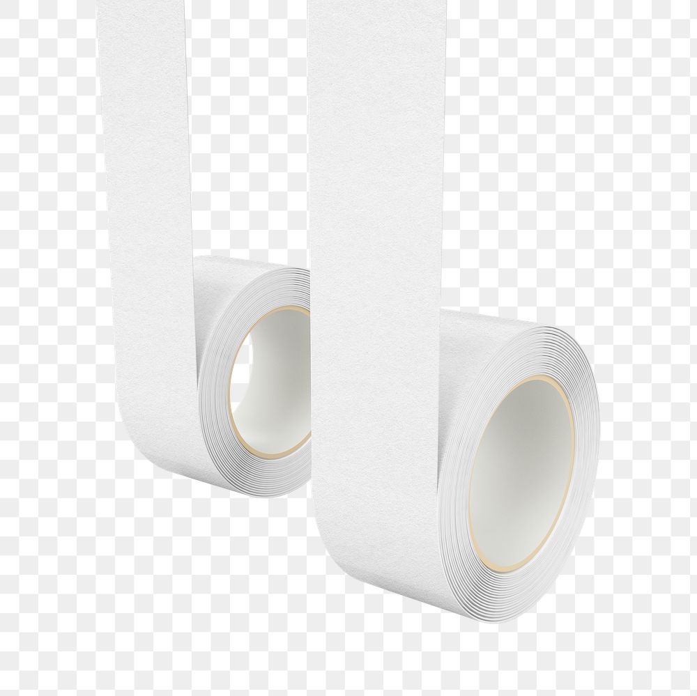 White washi tape png, isolated object on transparent background