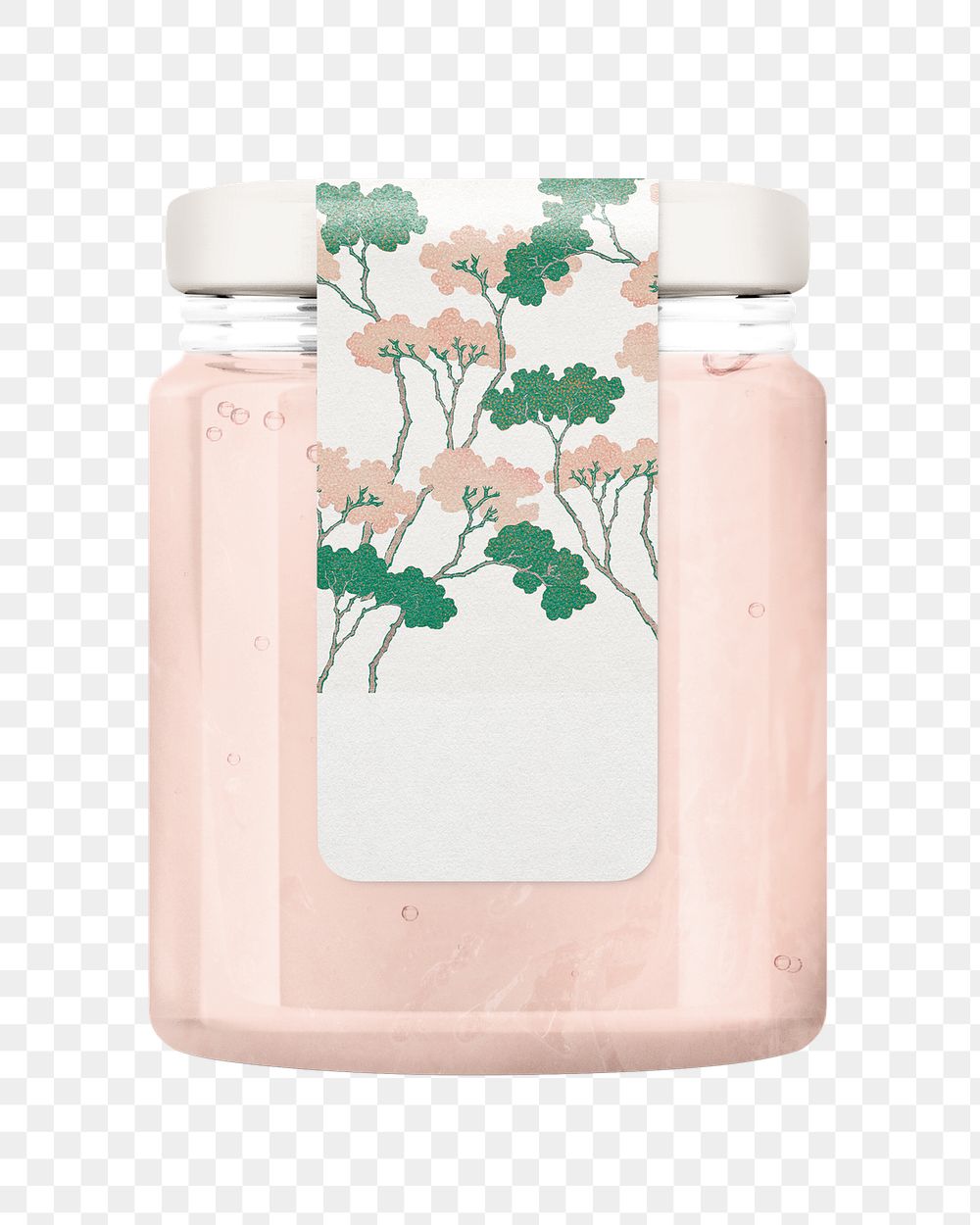 Pink jelly png sticker jar with blank label