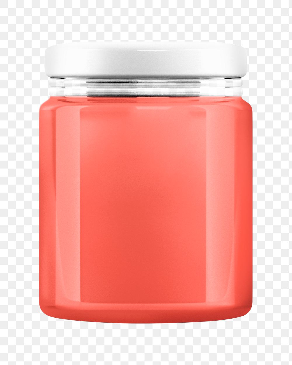 Png strawberry jam jar sticker, transparent background