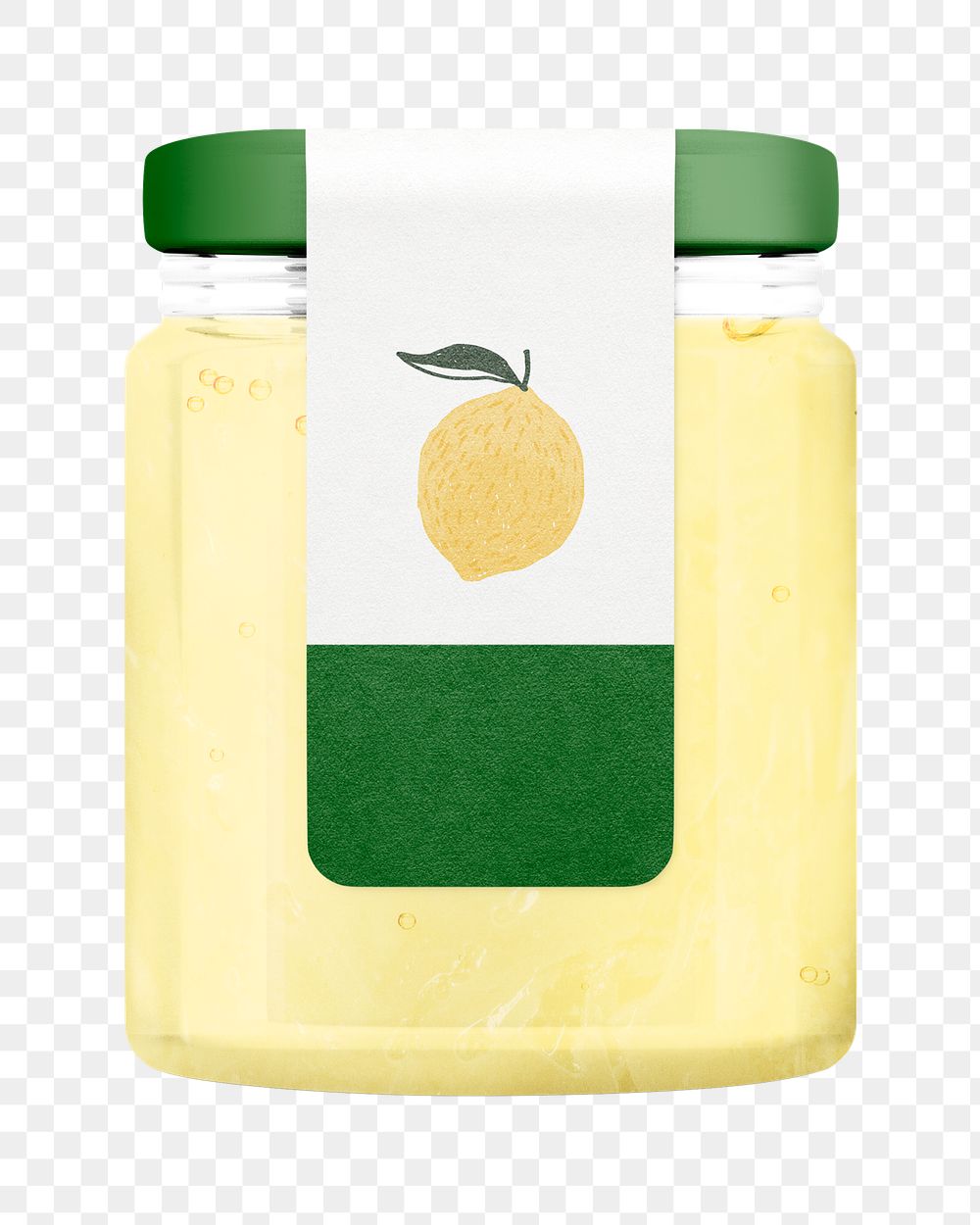 Lemon jelly png jar sticker with blank label