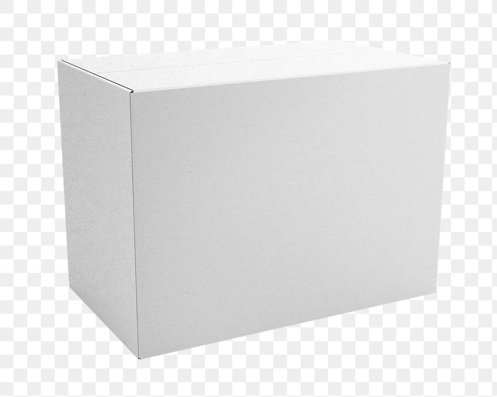 White paper box png packaging on transparent background
