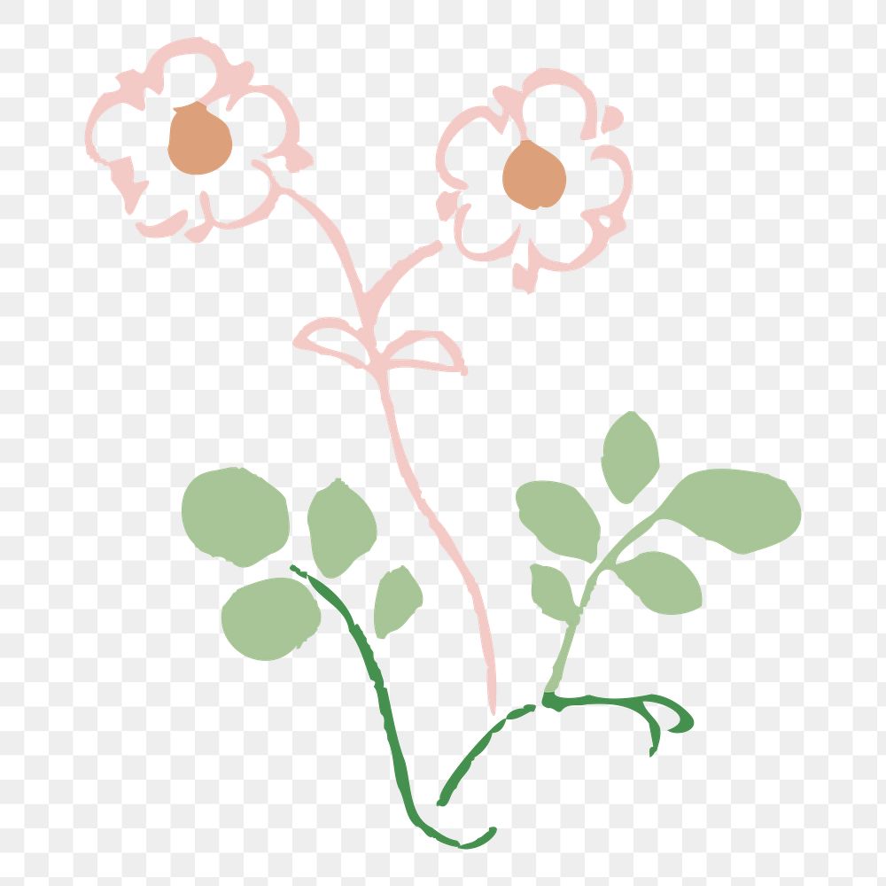 Vintage flower png, cute sticker design