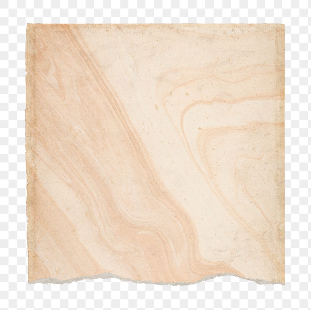 Torn marble note png paper, aesthetic stationery on transparent background