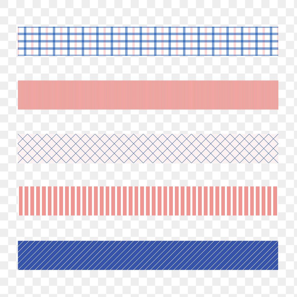 Simple png border element, abstract pattern set on transparent background