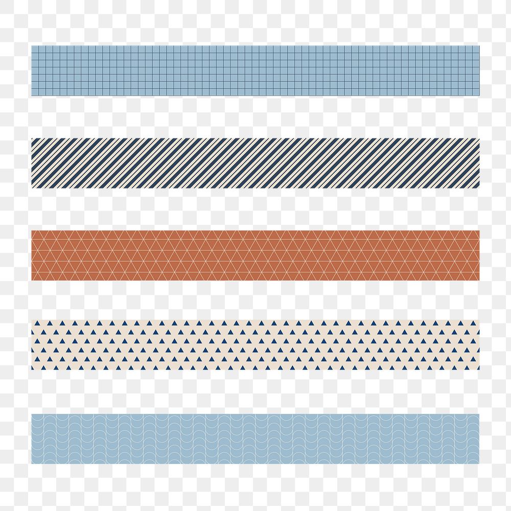 Simple png border element, abstract pattern set on transparent background