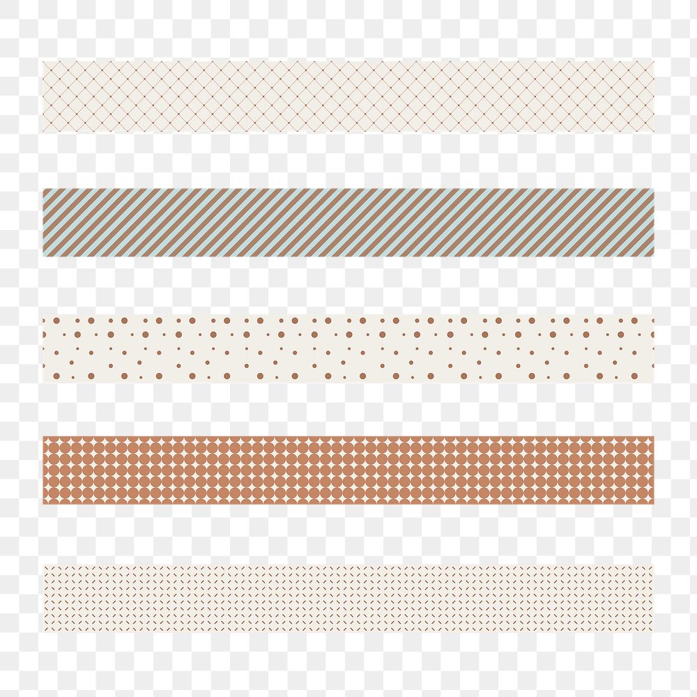 Simple png border element, abstract pattern set on transparent background