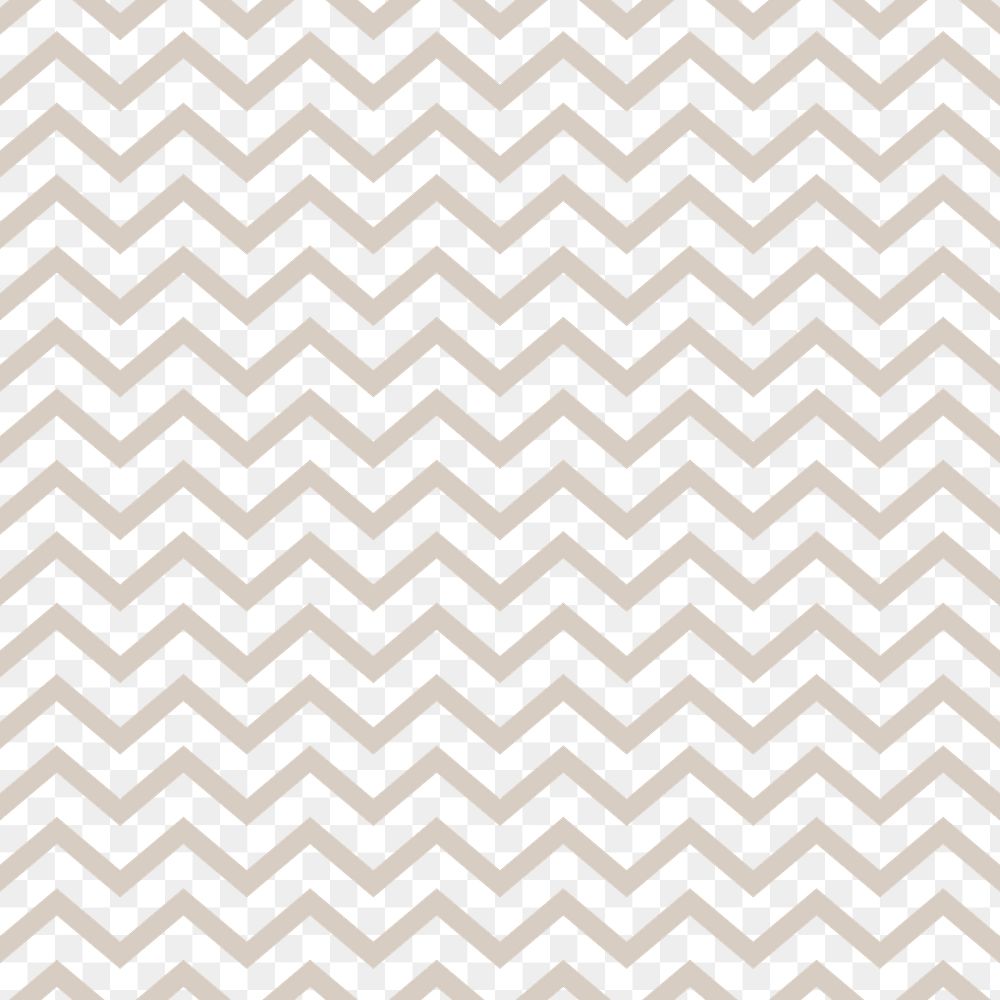 Abstract zig-zag png pattern, transparent background, beige tribal design