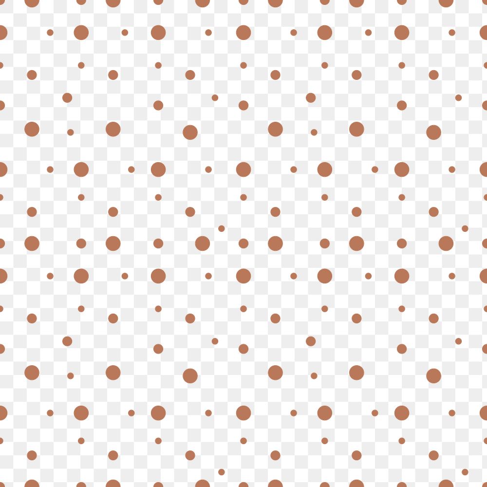 Aesthetic pattern png, transparent background, brown polka dot