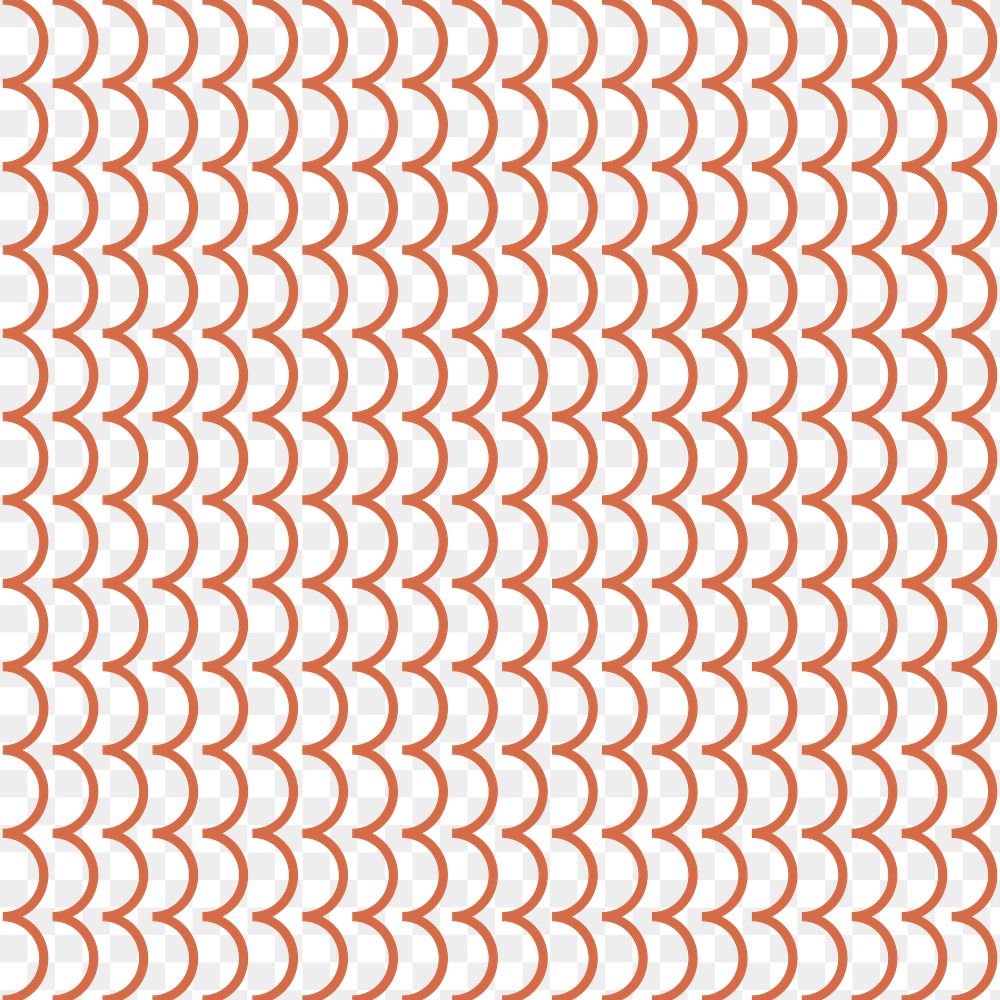 Abstract png pattern, transparent background, fish scale in orange