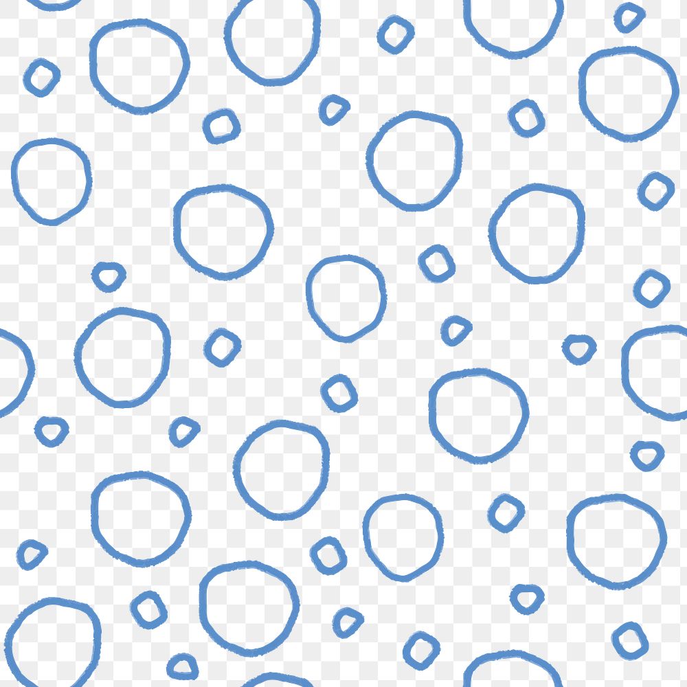 Blue circle png pattern, transparent background, geometric doodle