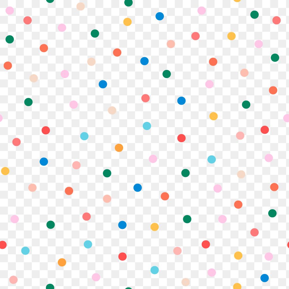 Polka dot png pattern, transparent background, colorful design