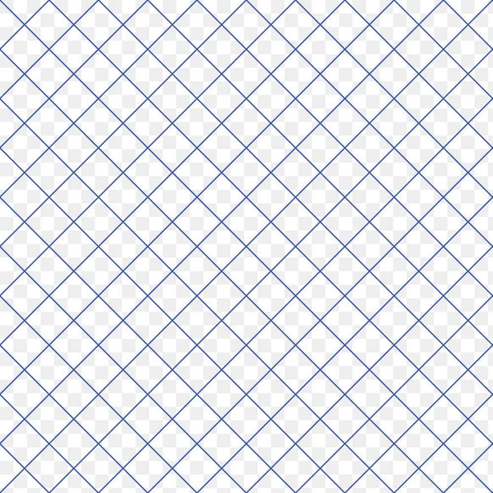 Crosshatch grid png pattern, transparent background, blue seamless design