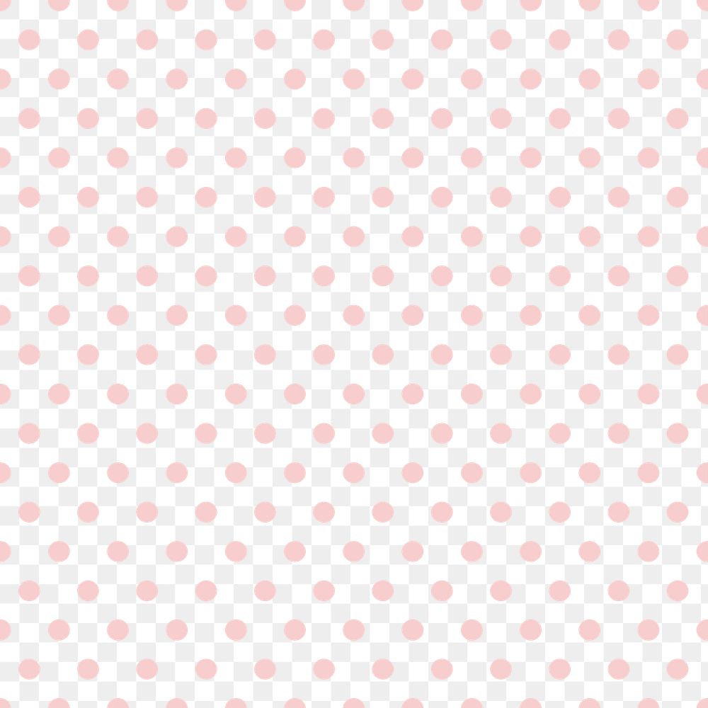 Pink polka dot png pattern, transparent background, seamless design