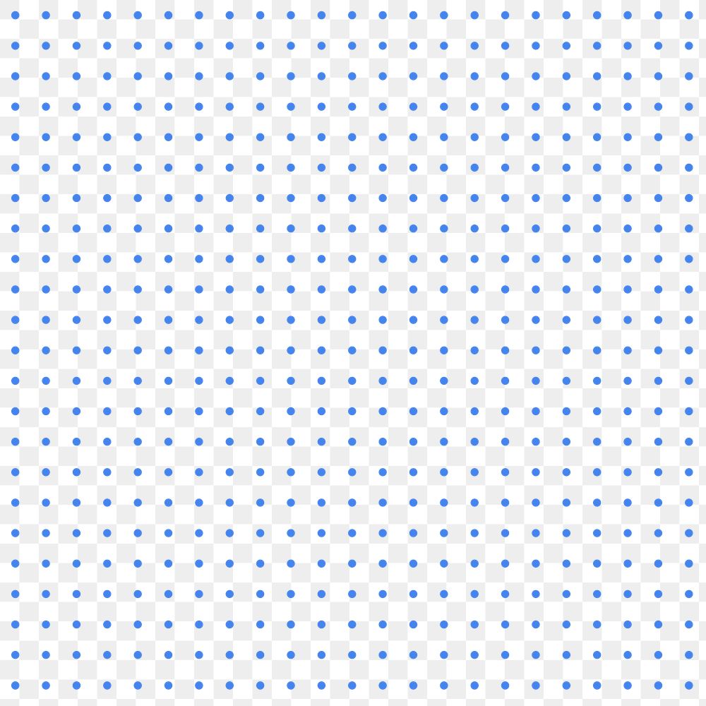 Blue polka dot png pattern, transparent background, seamless design