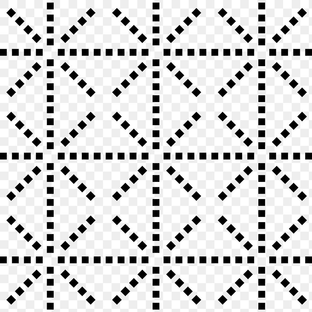 Square pattern png, transparent background, black geometric design