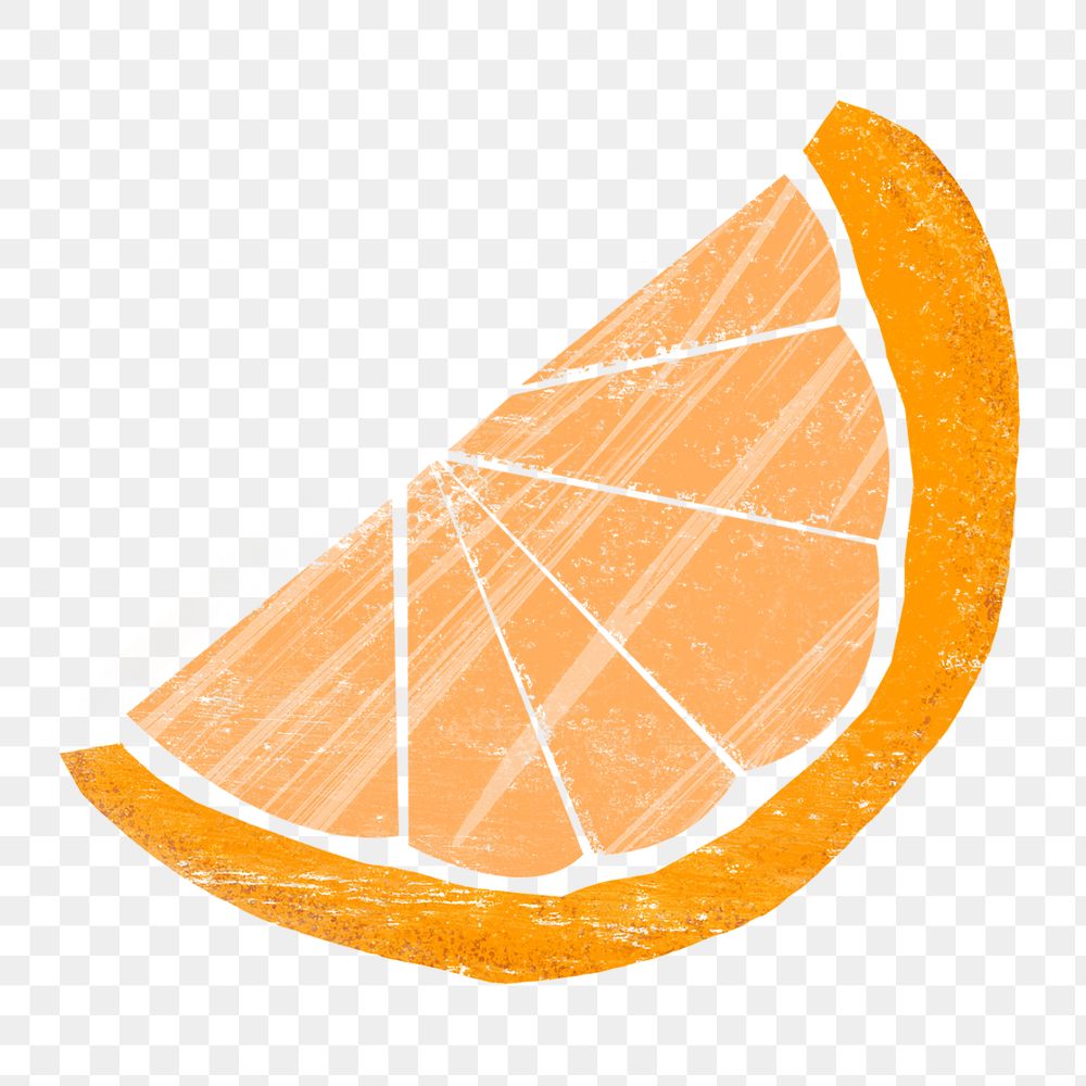Orange slice png clipart, cute fruit diary collage element on transparent background