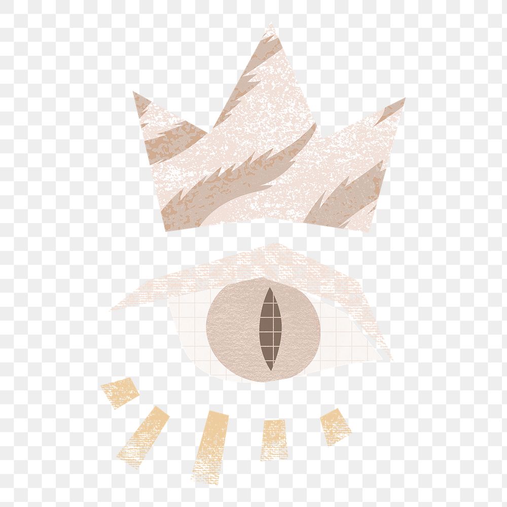 Aesthetic eye png shape clipart, abstract earth tone on transparent background