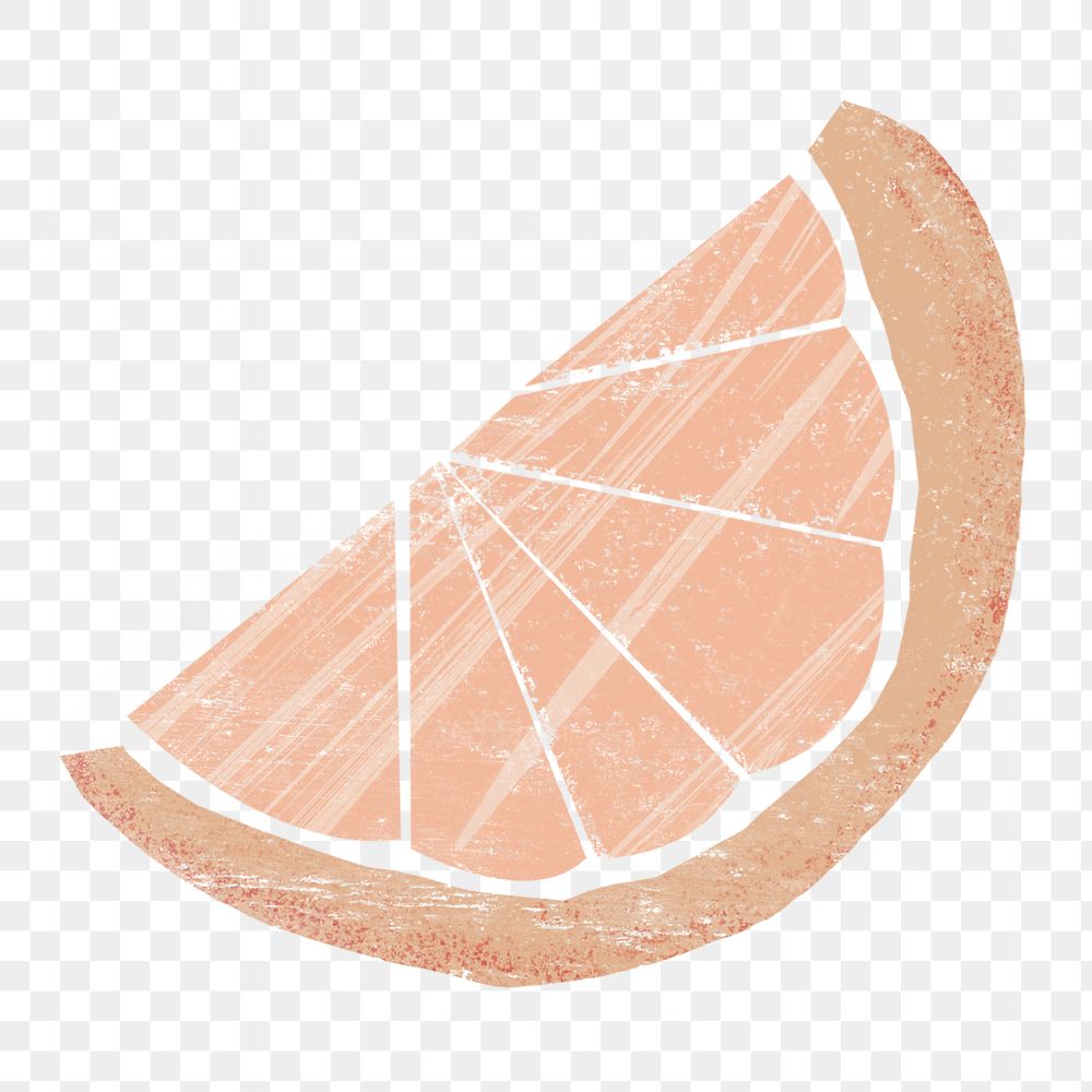 Orange slice png clipart, pastel fruit diary collage element