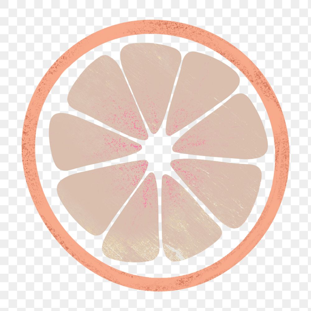 Orange slice png clipart, pastel fruit diary collage element