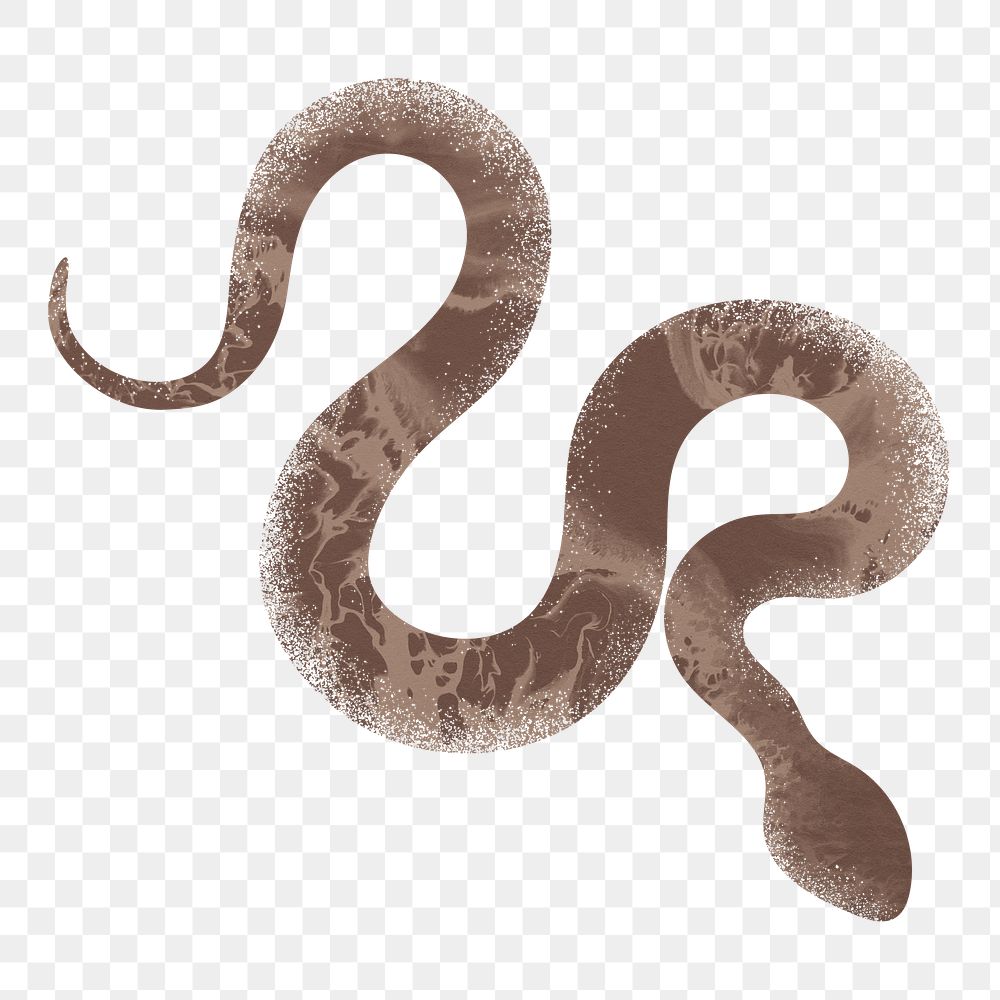 Brown snake png sticker, textured animal on transparent background