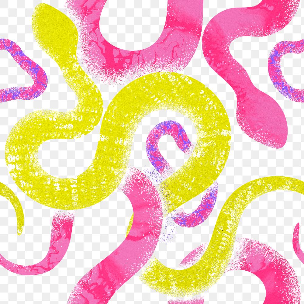 Kidcore snake png pattern, transparent background, animal design
