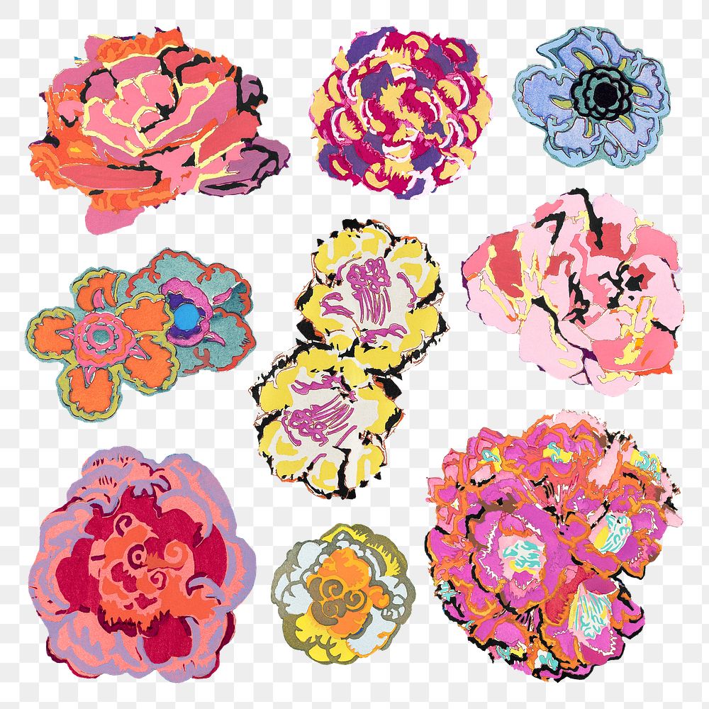Feminine flower png sticker, aesthetic vintage design