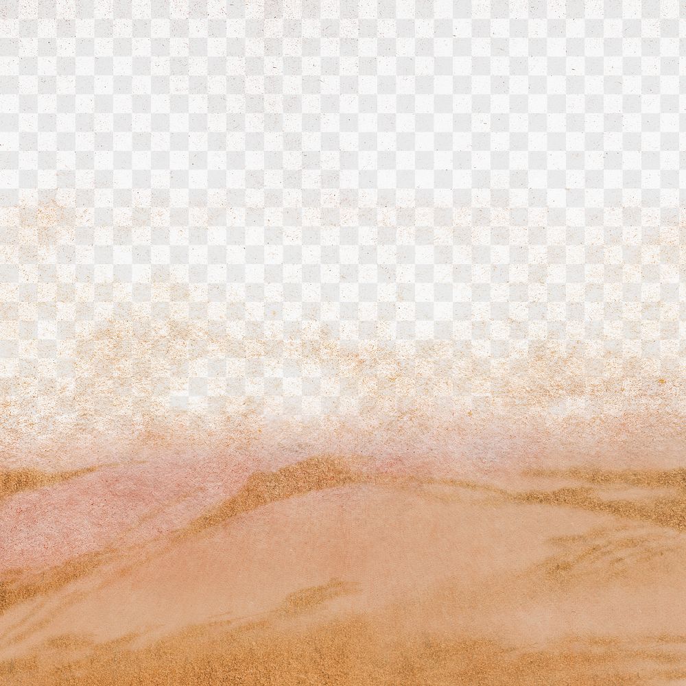 Desert png border, brown sand design, transparent background 