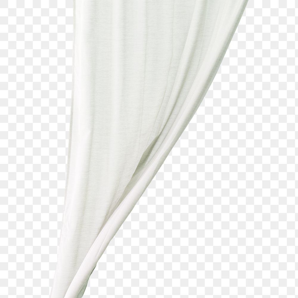 White curtain png clipart, simple illustration design, transparent background 