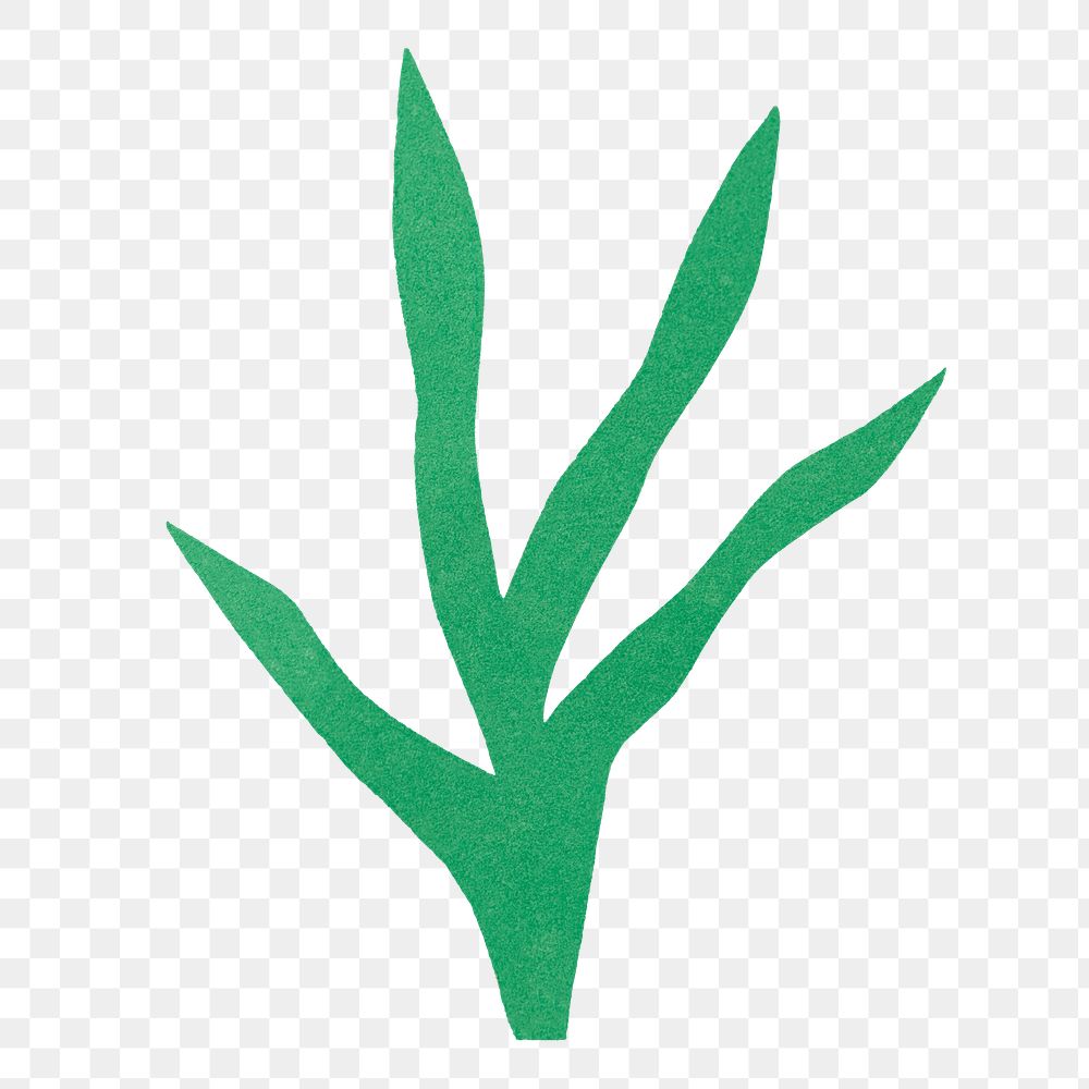 Simple leaf png, abstract botanical design for planner, transparent background
