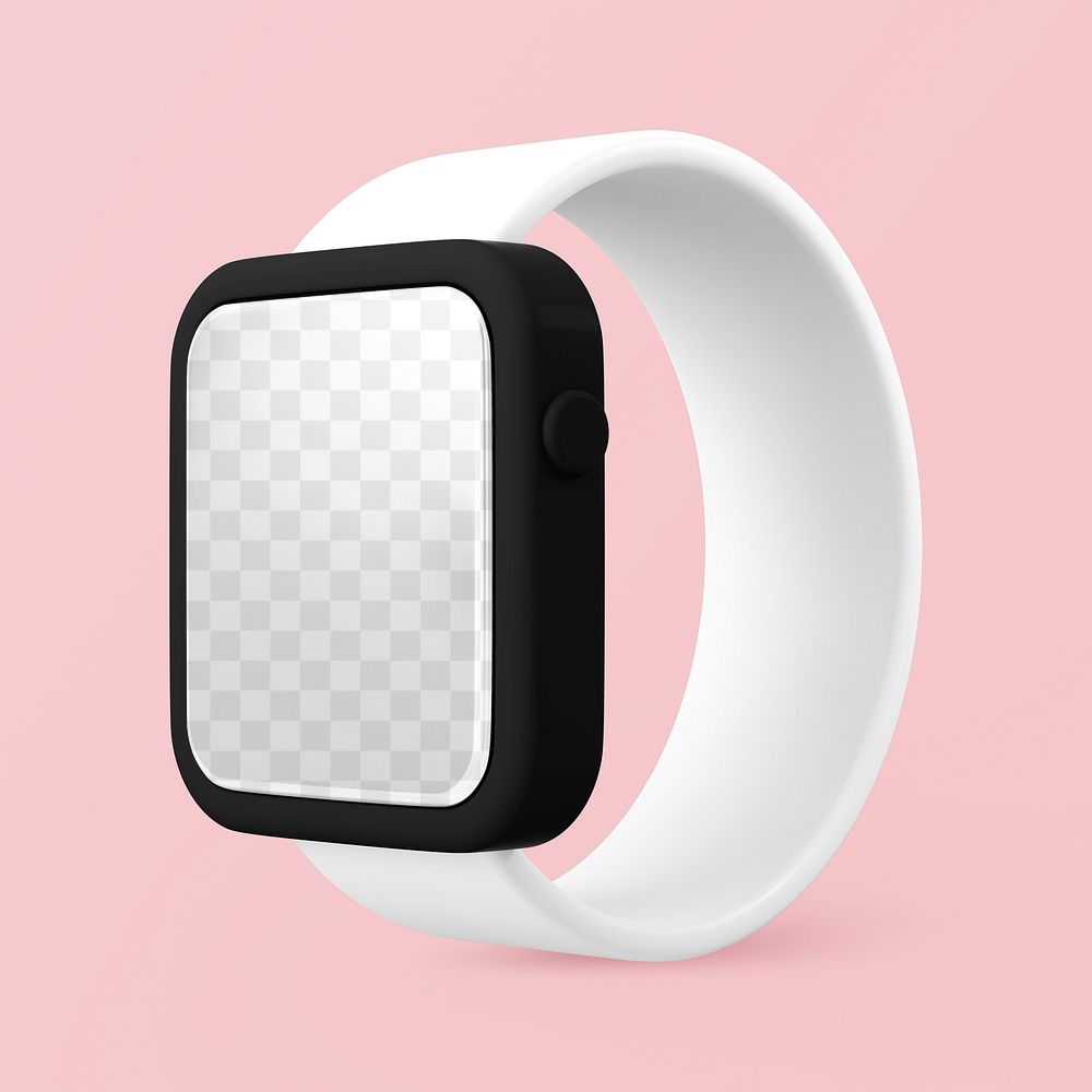 Smartwatch screen png mockup, 3D rendering