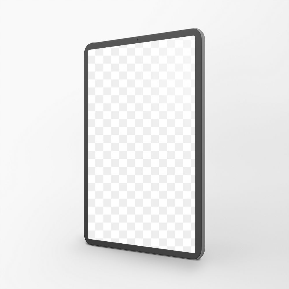 Tablet screen png mockup, 3D transparent digital device
