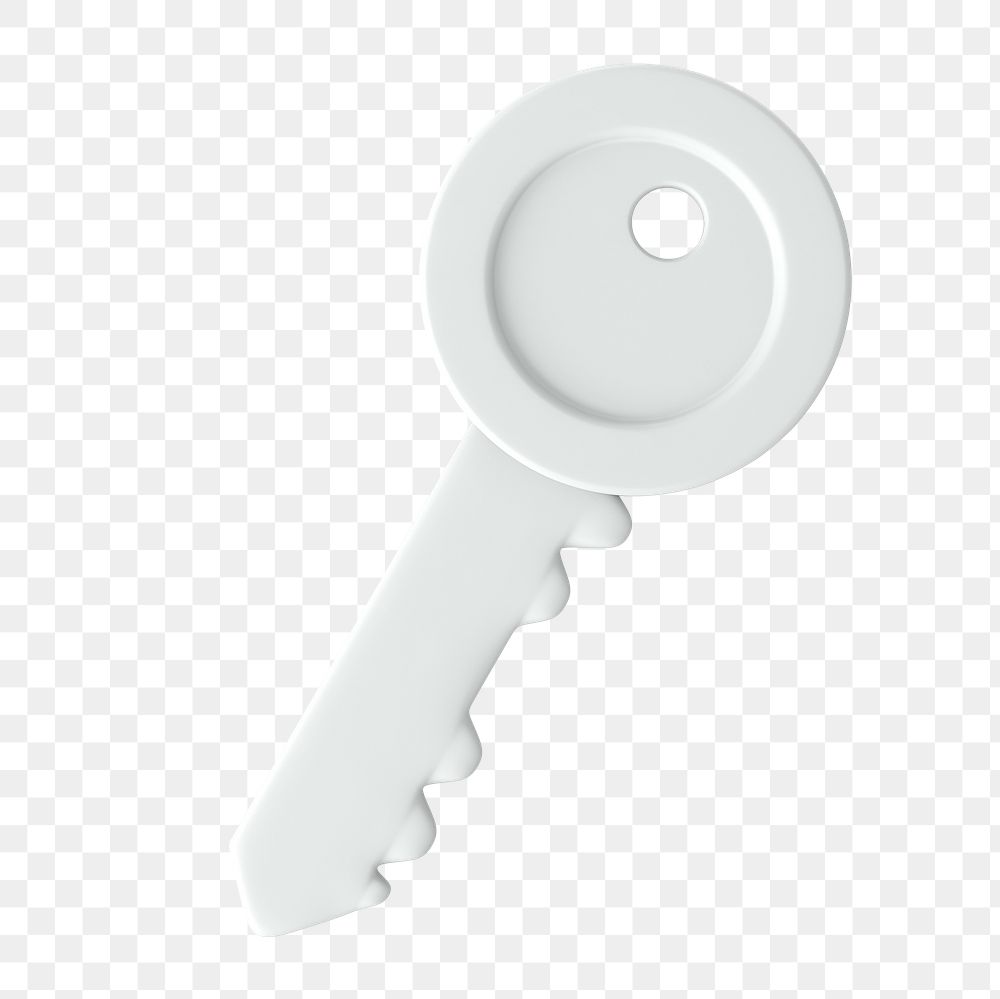 3D key png clipart, housing symbol on transparent background