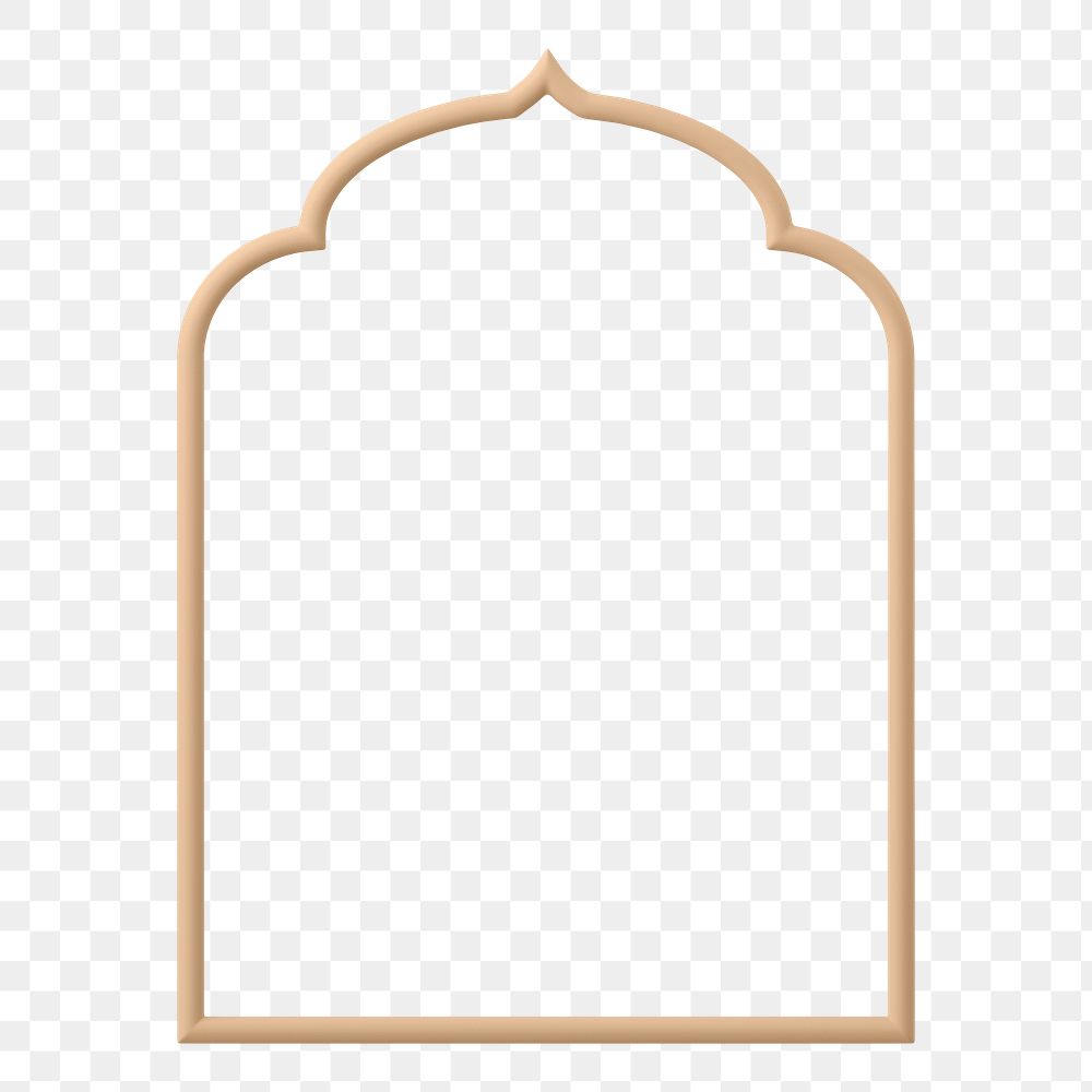 3D Ramadan png frame, Islam religion graphic on transparent background