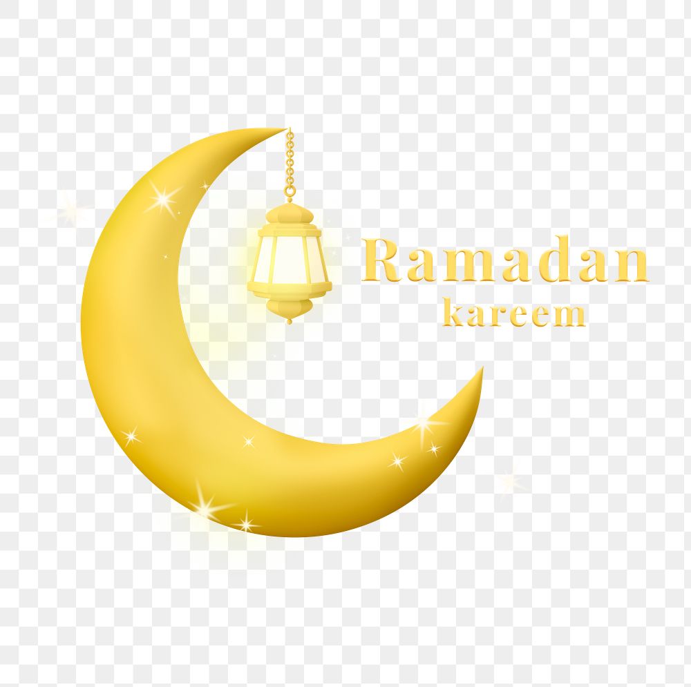 Ramadan Kareem png word sticker, greeting in 3D design on transparent background