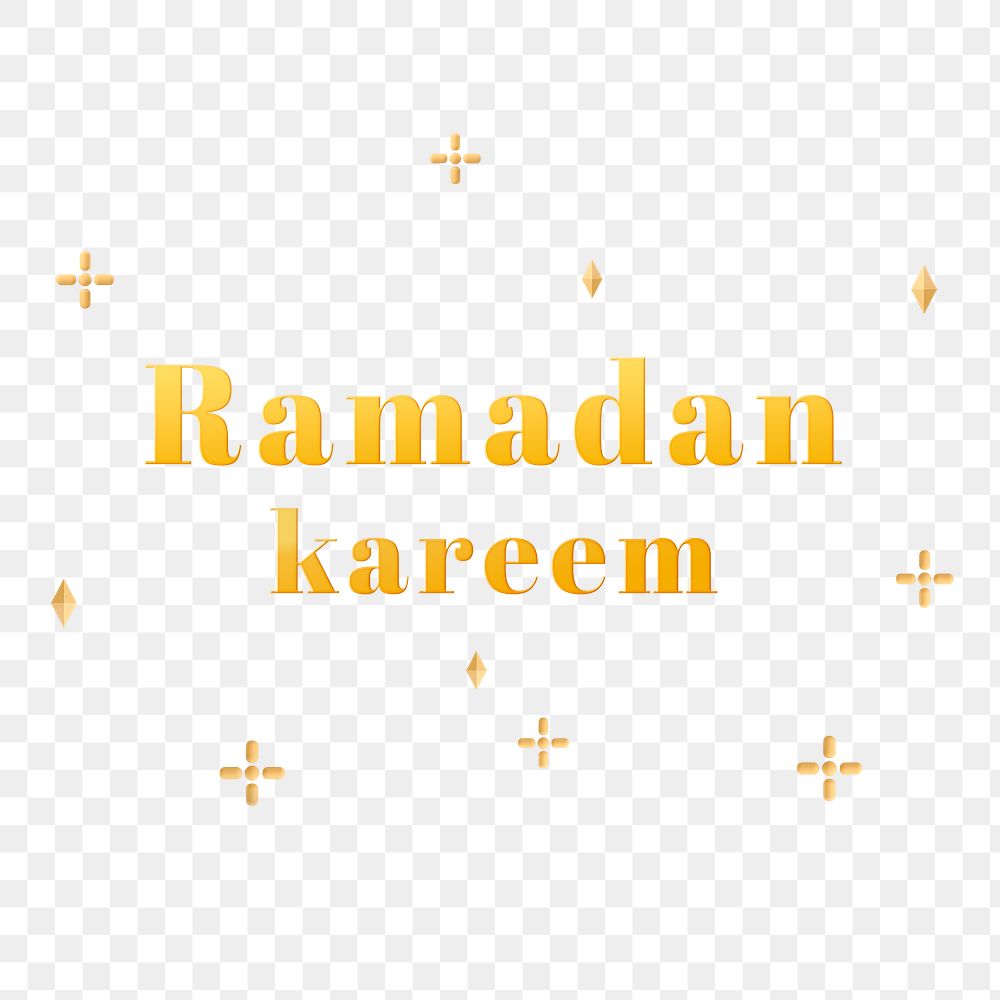 Ramadan Kareem png word sticker, greeting in 3D design on transparent background
