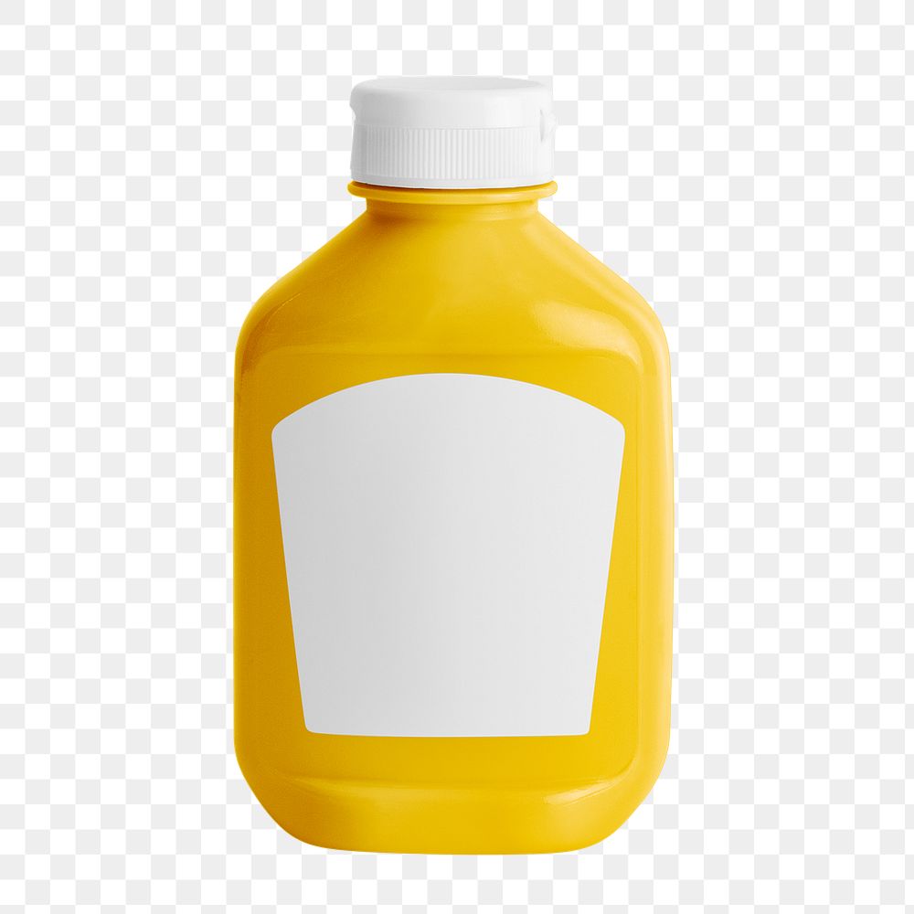 Squeezable sauce png bottle, food packaging on transparent background