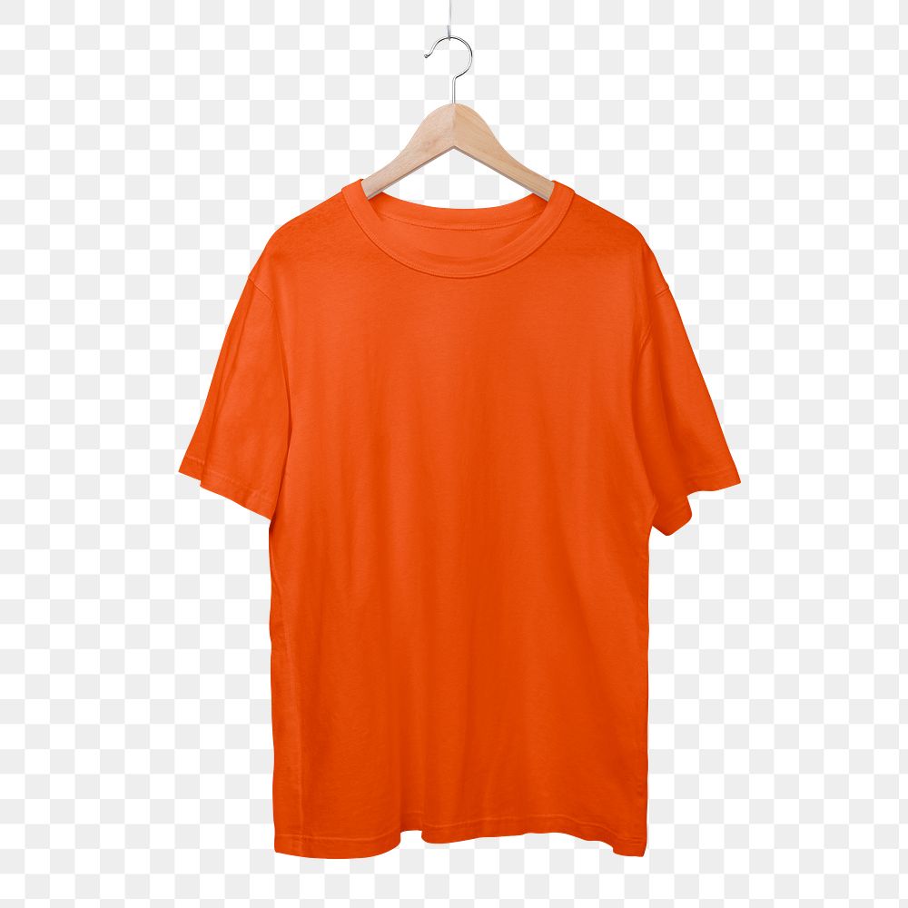 Red t-shirt png, casual fashion with blank space on transparent background