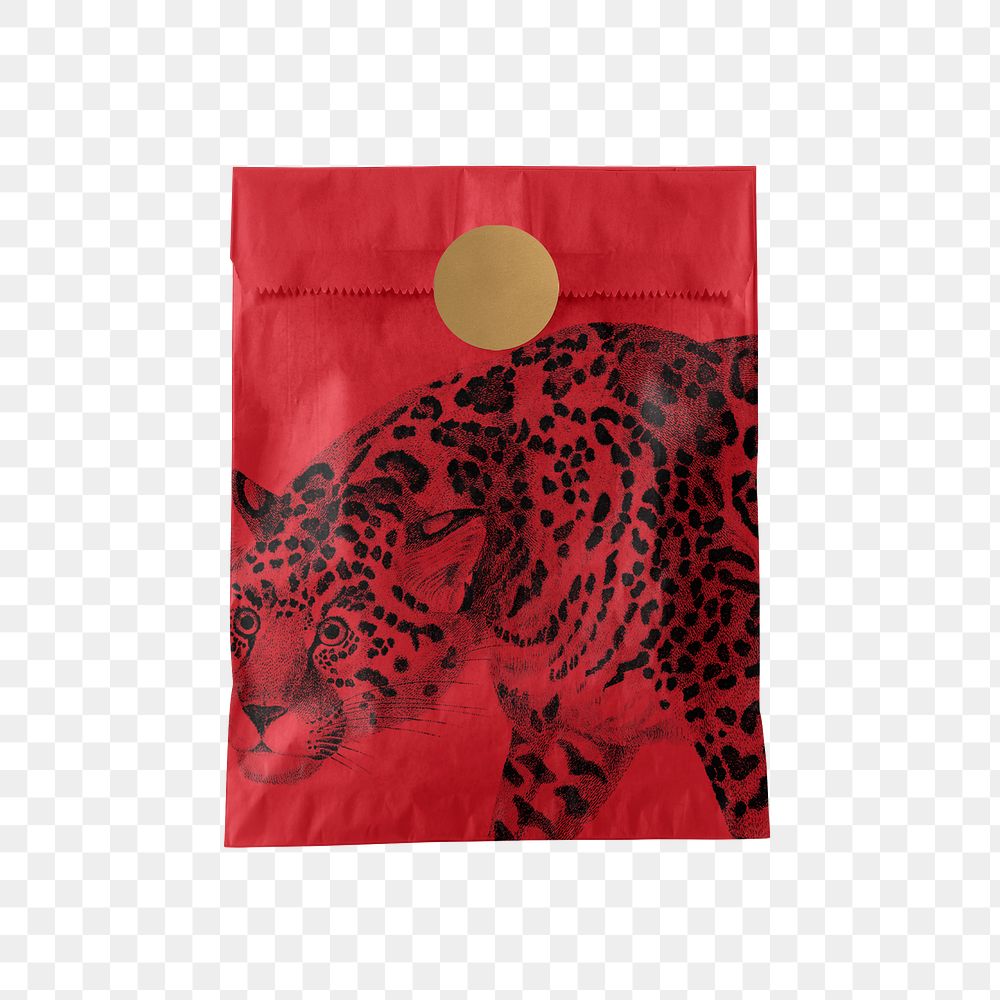 Snack bag png, food packaging in Chinese New Year design 