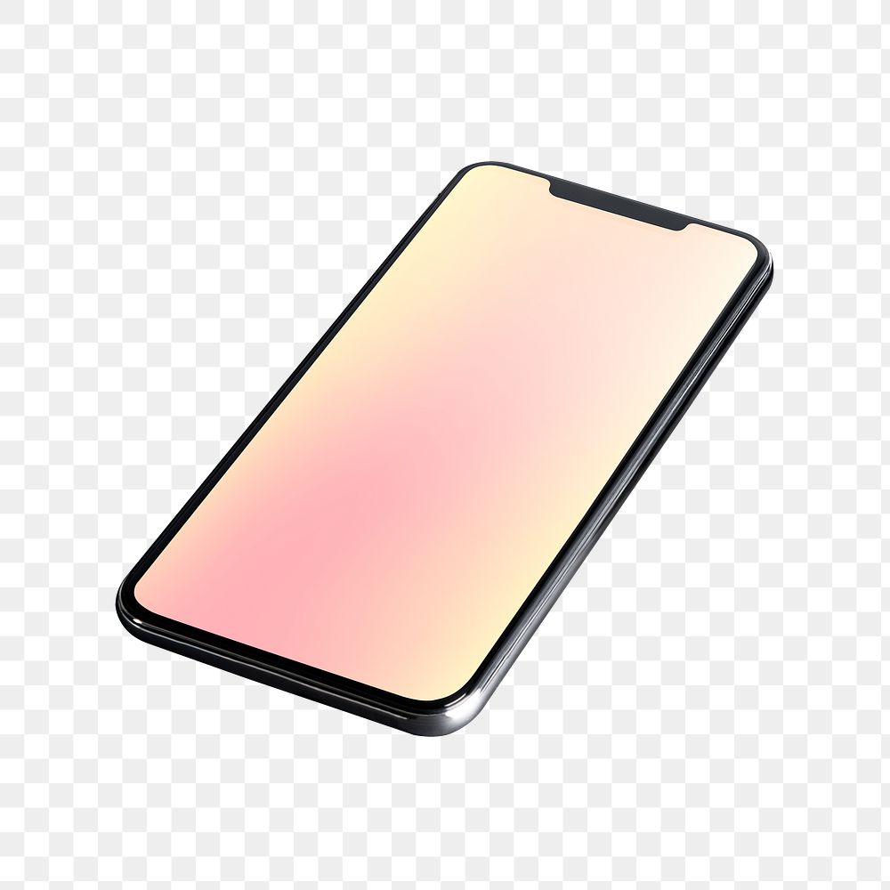 Phone screen png, digital device on transparent background