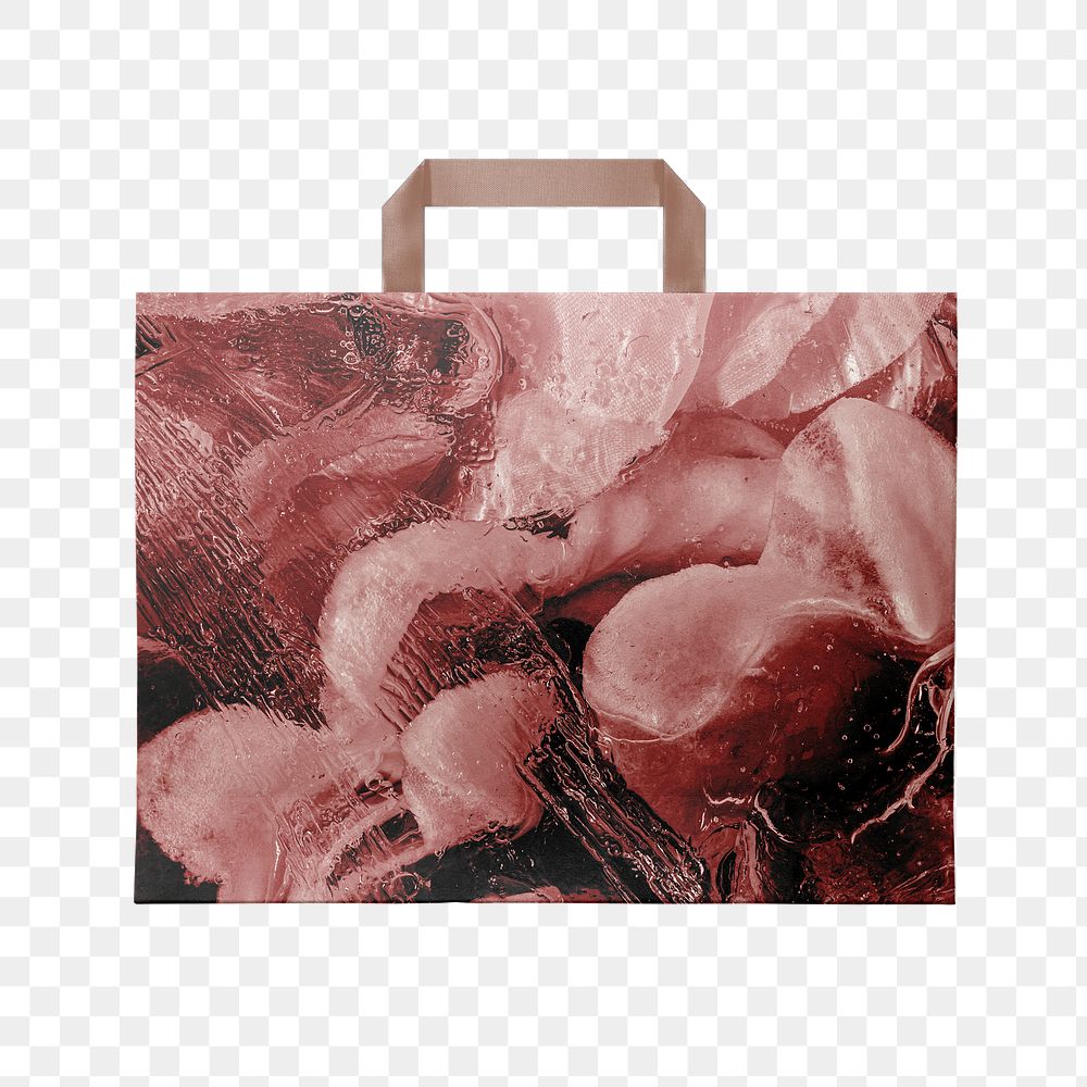 Floral shopping bag png mockup, Valentine's packaging
