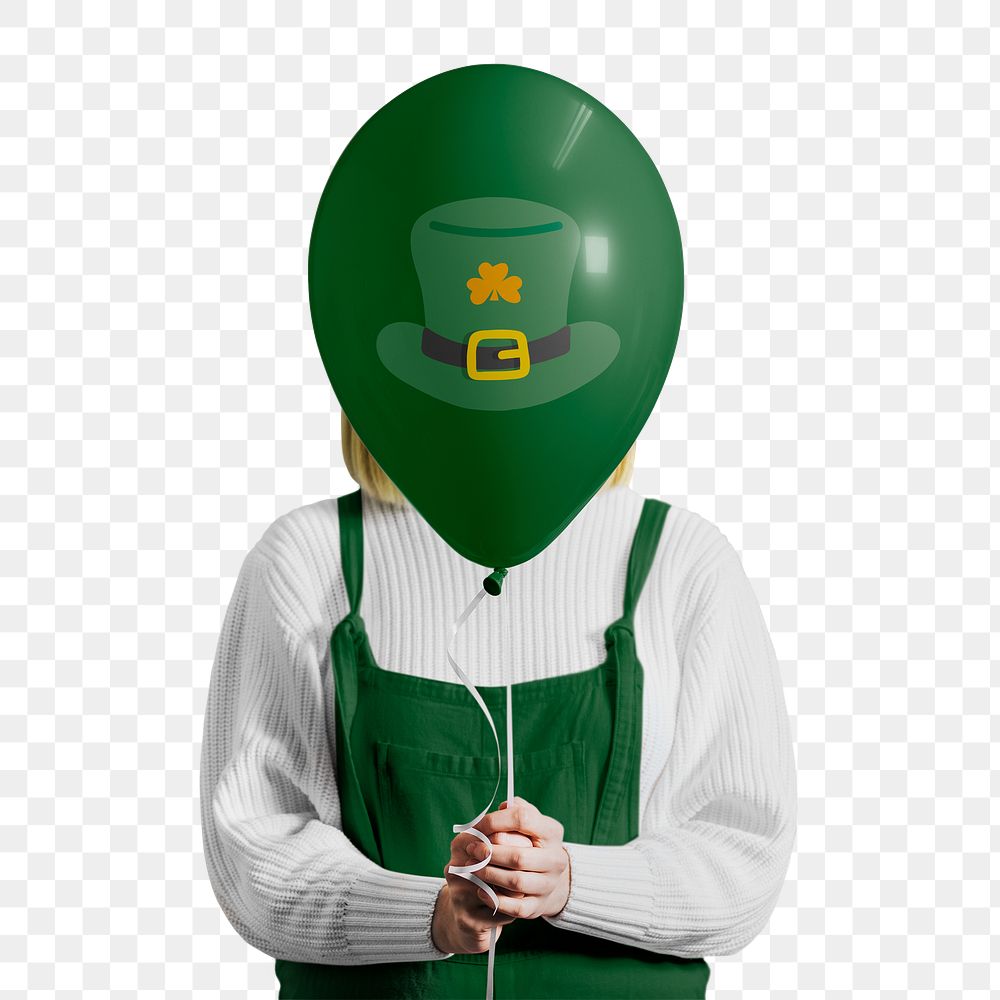 Png St. Patrick&rsquo;s Day balloon sticker, transparent background