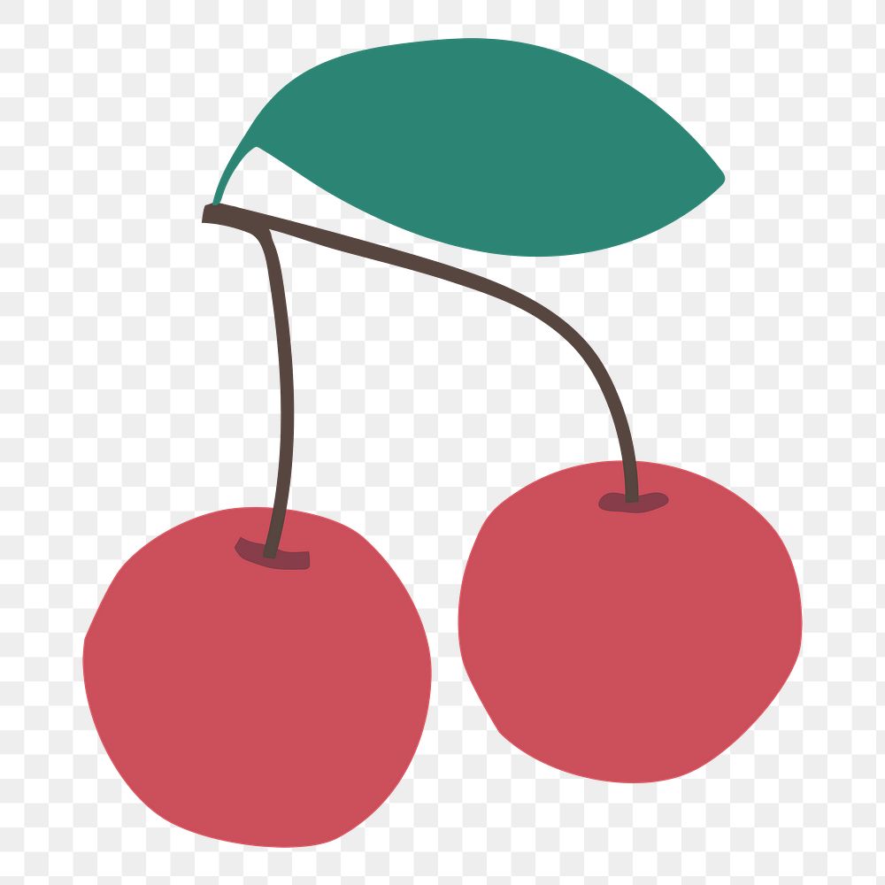 Red cherries png sticker in transparent background