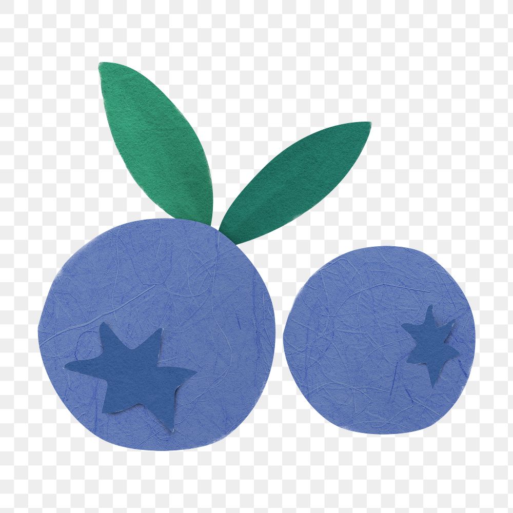 Png blueberry sticker, cute collage element in transparent background