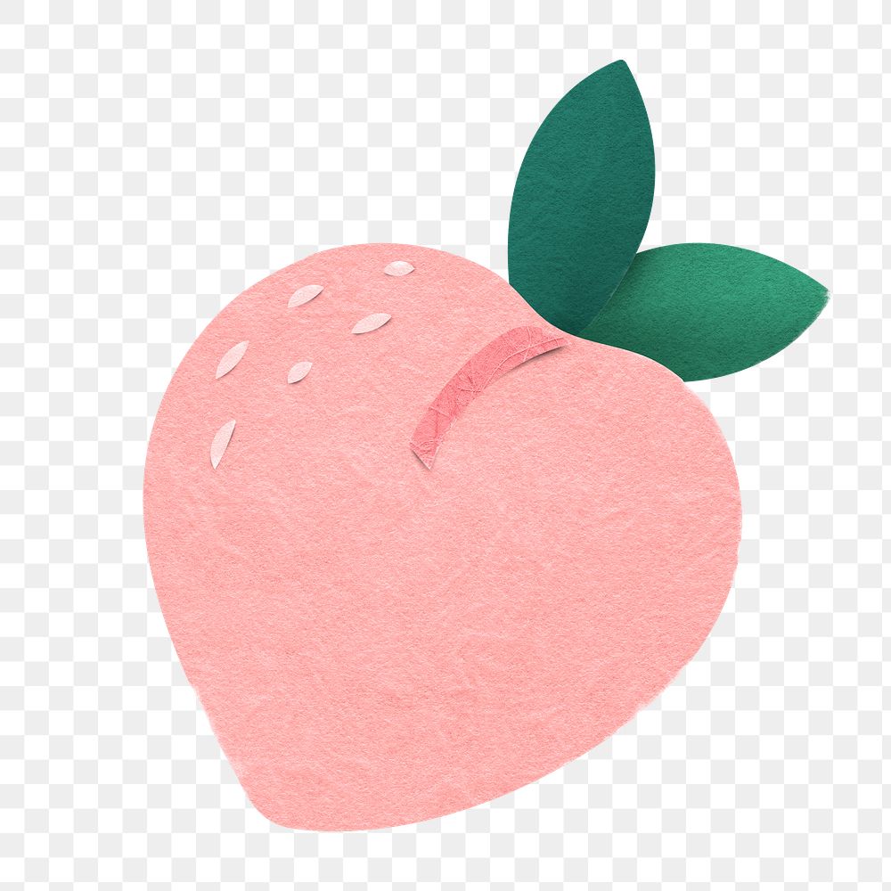 Png peach sticker, cute collage element in transparent background
