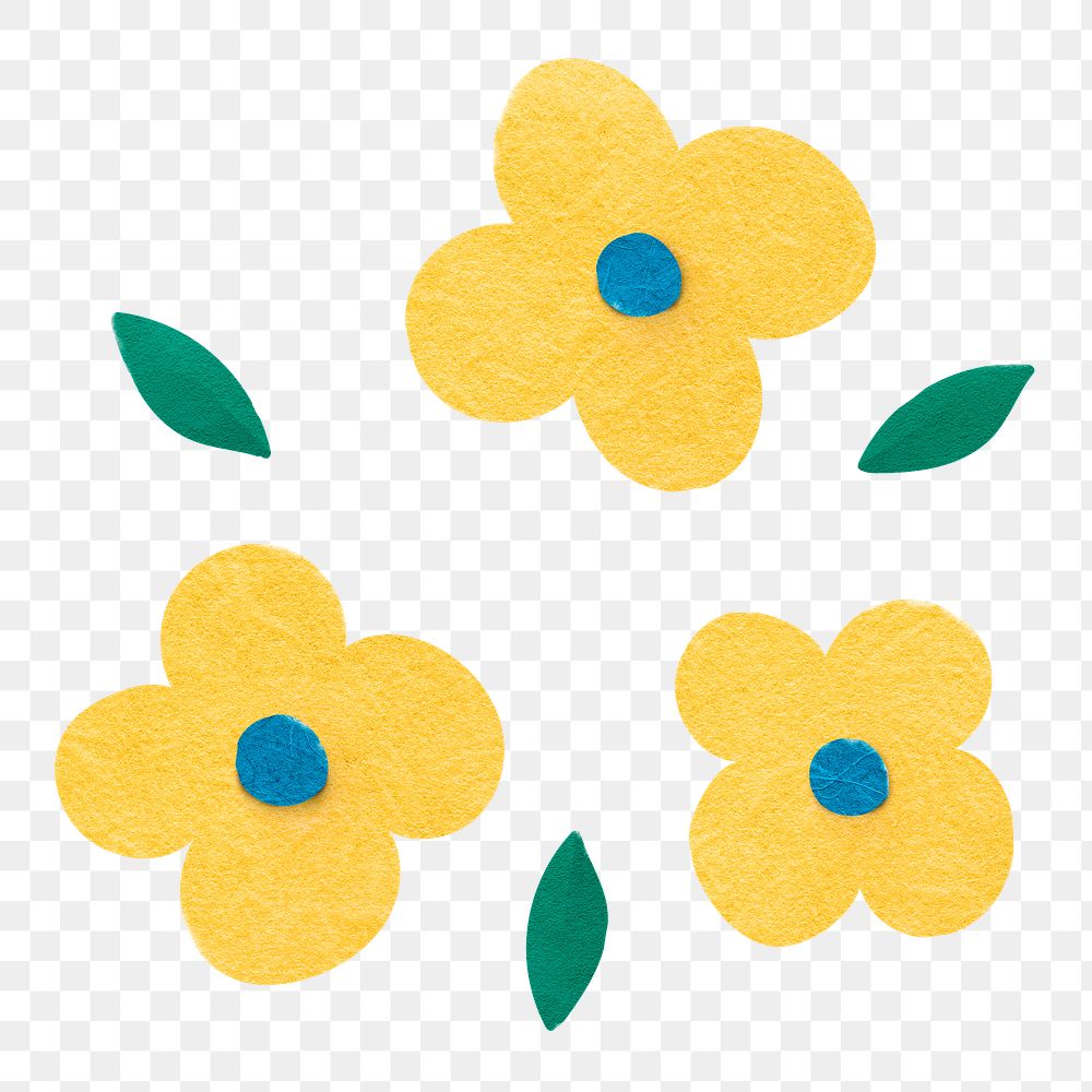 Yellow flowers png sticker in transparent background