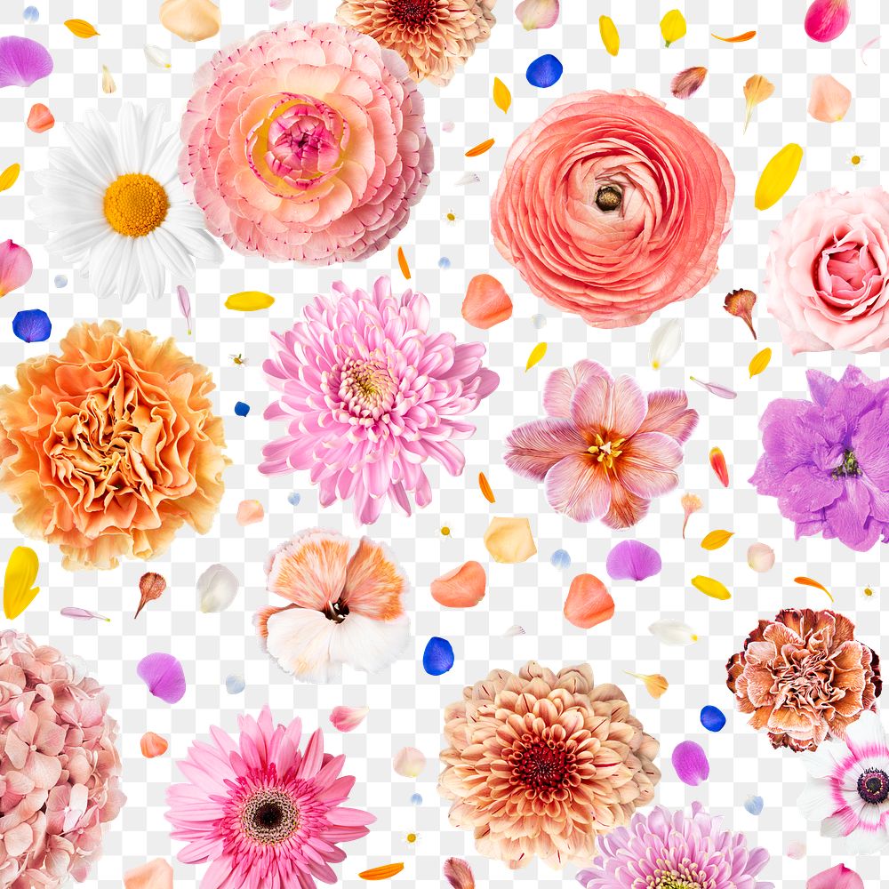 Floral pattern png, botanical, transparent background