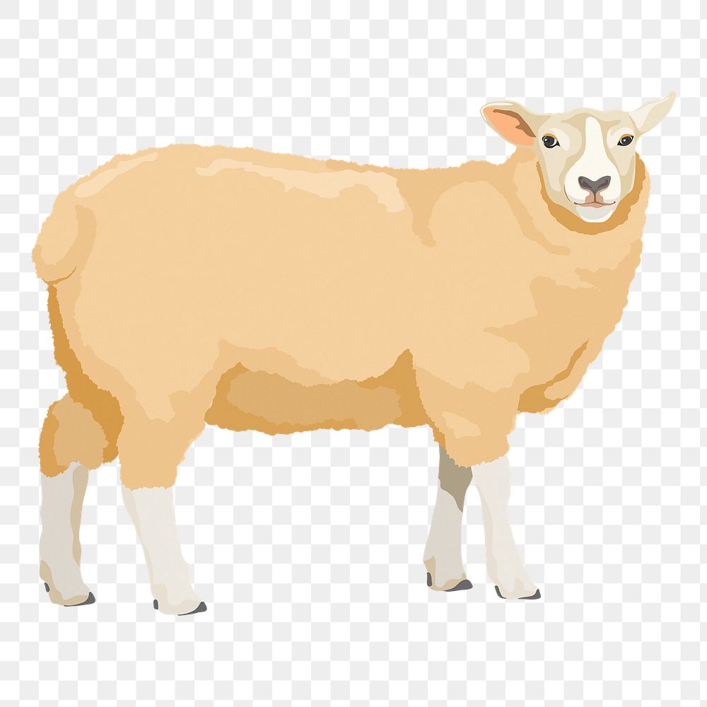Sheep png illustration clipart, digital sticker, transparent background