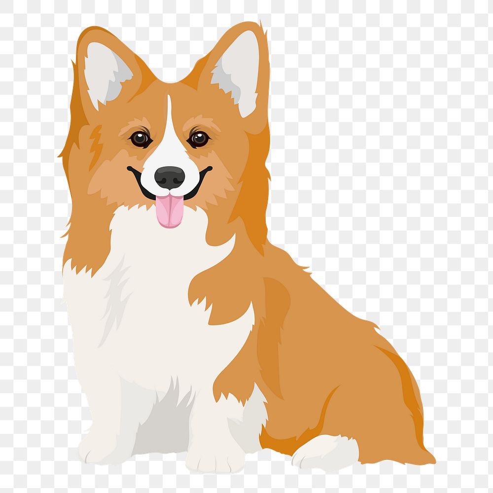 Corgi png dog illustration, cute animal sticker, transparent background